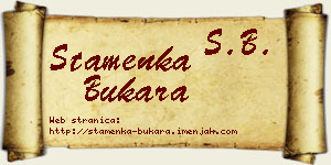 Stamenka Bukara vizit kartica